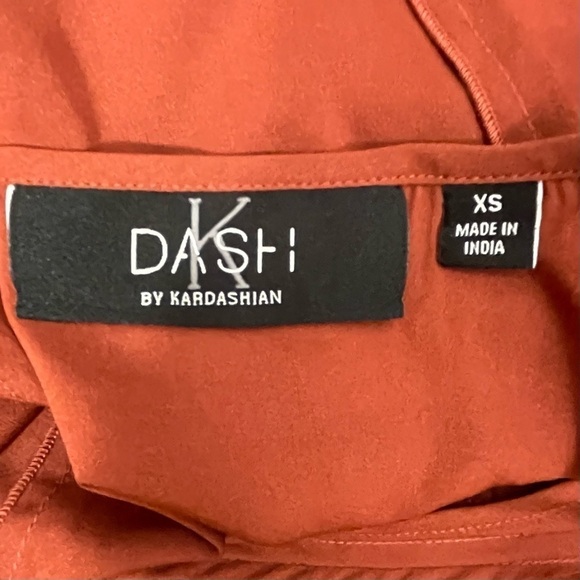 NEW Dash by Kardashian Vertical Fringe Top Blouse Rust Size XS - Picture 4 of 4